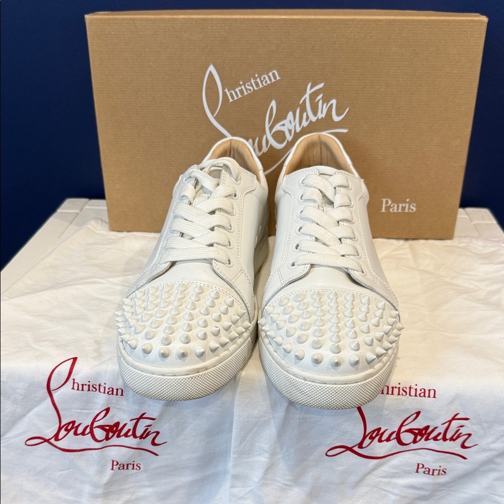 Christian Louboutin White Spiked Sneakers